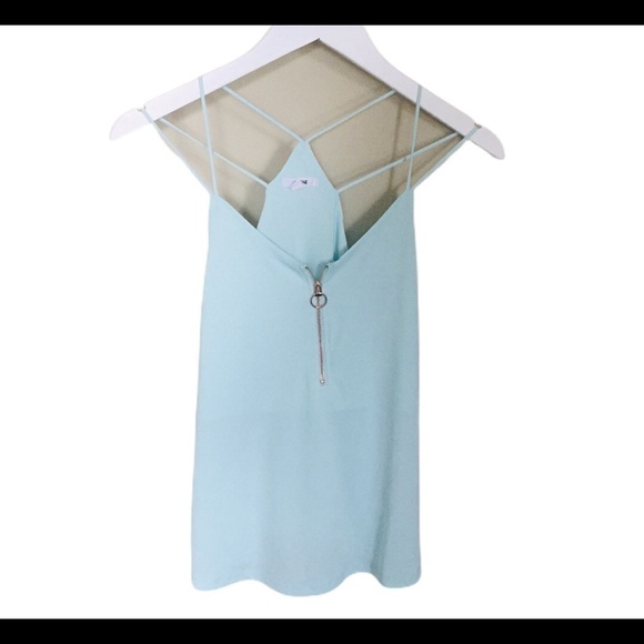 ARDENE Spaghetti Strap Tank With Caged/Criss Cross Back Zip Detail Mint Green XS - Picture 5 of 11